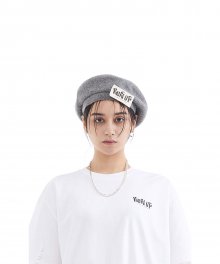 UL:KIN X TXT_Stapler RUN UP Patch Beret_Grey