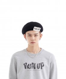 UL:KIN X TXT_Stapler RUN UP Patch Beret_Black