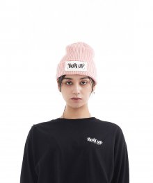 UL:KIN X TXT_Stapler RUN UP Patch Beanie_Pink