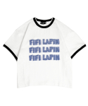 피피라핀(FIFI LAPIN) 니트 시보리 디테일 반팔 티셔츠/FS8WTS03F WHITE BLACK