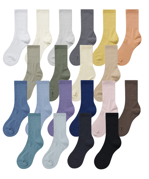 무신사 스탠다드(musinsastandard) 라이트웨이트 크루 삭스 마일드 컬러 팔레트 20팩