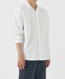 세미오버 오픈카라 셔츠 (WHITE)