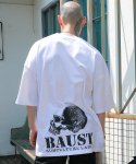 바우스트(BAUST) 버팔로 시그니처 로고 7부소매 해골 반팔티[WHITE]