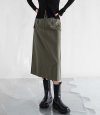 POCKET LONG BANDING SKIRT KHAKI