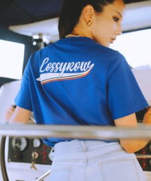 Lossy Wave Half-Sleeve T-shirt Cobalt Blue