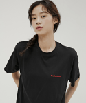 수에뇨스튜디오(SUENO STUDIO) 오가닉 코튼 레터링 포인트 티셔츠(블랙/레드)