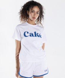 케이크 포인트 레귤러 핏 반팔 티셔츠 - 화이트