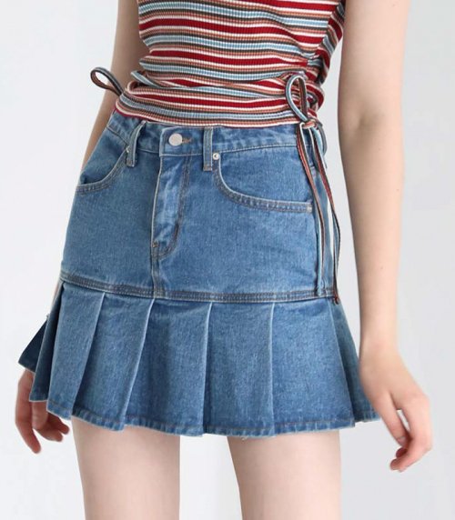 어반드레스(AVANDRESS) PLEATS DENIM SKIRT BLUE - 사이즈 & 후기 | 무신사