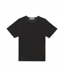21SS 베이직 자수 로고 티셔츠 - 블랙