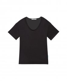 21SS U넥 베이직 티셔츠 - 블랙