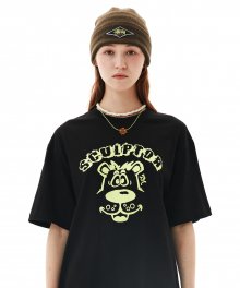 Night Glow Teddy Boxy Tee Black