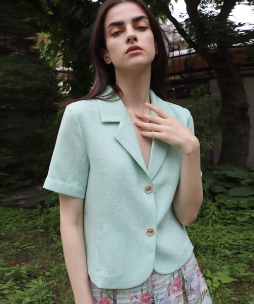 Твидовый короткий жакет Fancy Tweed Mint JK