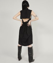 Backless Sleveless Shirt Dress - Black (FL-175)