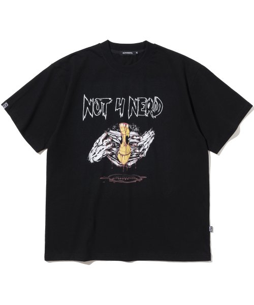 MUSINSA | NOT4NERD Twisted Smile T-Shirts - Black