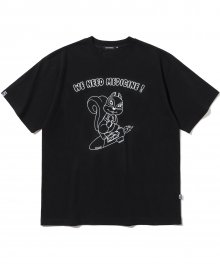 Line Squirrel T-Shirts - Black