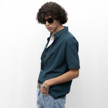 Green Check Relaxed Fit Short Sleeve Shirt