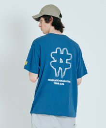 드리피 오버핏 반팔 티셔츠(블루)