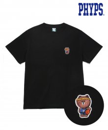 P.E.DEPT® EMBROIDERY BROWN TEE BLACK