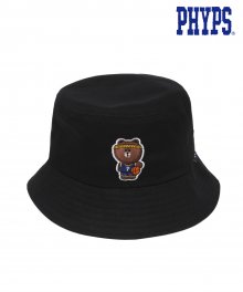 P.E.DEPT® EMBROIDERY BROWN BUCKET HAT BLACK