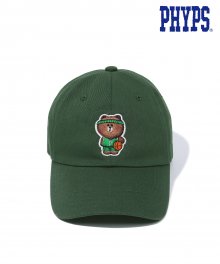P.E.DEPT® EMBROIDERY BROWN BALL CAP GREEN