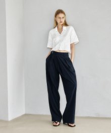 NAVY HAPER DOUBLE STRING PANTS (네이비 하퍼 더블 스트링 팬츠)