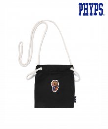 EMBROIDERY BROWN POUCH BLACK