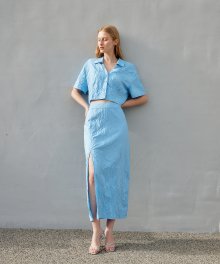 BLUE BEL SUMMER CREASED SKIRT (블루 벨 섬머 크리스트 스커트)