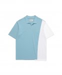엠니(M.Nii) M.Nii xLAB12 Coloring OVER FIT PK T-Shirts / Sky+White
