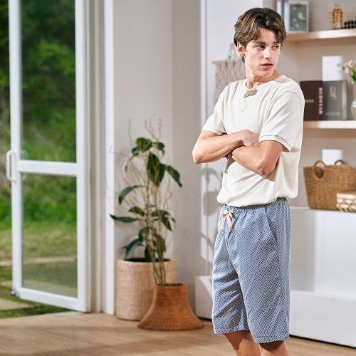 Men Blue shower shorts
