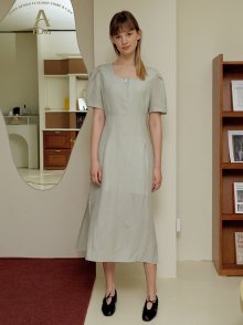 4.40 ONE BUTTON DRESS_SAGE GREEN