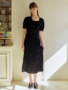 4.40 ONE BUTTON DRESS_BLACK