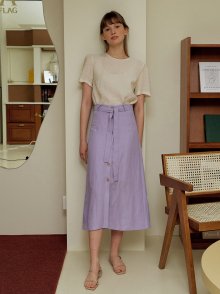 3.25 BUTTON LINEN SKIRT_VIOLET