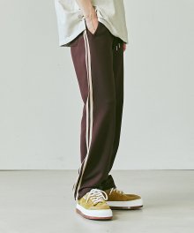 STRETCH TRACK PANTS _ BROWN