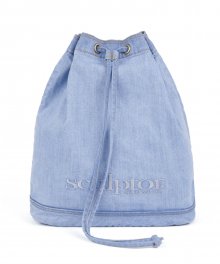 Logo Denim Bucket Bag Light Blue