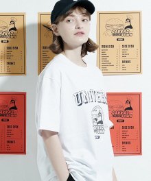 [16수] 유니버스 버거타운 반팔 티셔츠 화이트