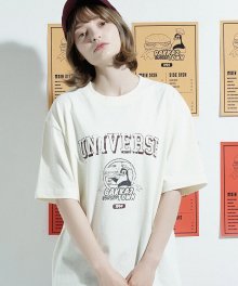 [16수] 유니버스 버거타운 반팔 티셔츠 크림