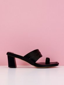 Stitch Sandal Heel (Black)