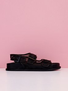 Mesh Buckle Sandal (Black)