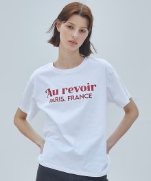 LQ AU REVOIR T-SHIRT(WHITE/RED)