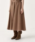 보울룬(BOWLLOON) Seersucker flare skirt (brown)