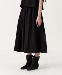 보울룬(BOWLLOON) Seersucker flare skirt (black)
