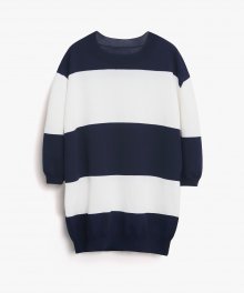 스카시 스트라이프 비치 니트_Navy Stripe