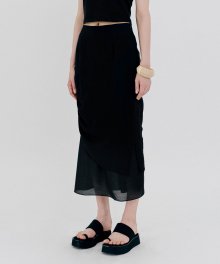 String Midi Skirt in Black VW1MS079-10