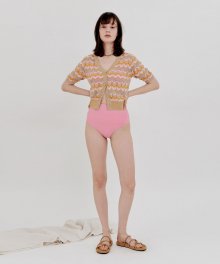 Metallic Yarn Lace Cardigan in L/Pink VK1MD310-71