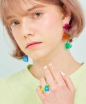 마이부(MY BOO) Tiny Cute Bear Ring - neon