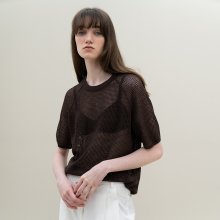 net short-sleeve knit (brown)