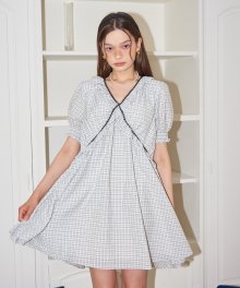 Short Sleeve Shirring Dress_ White