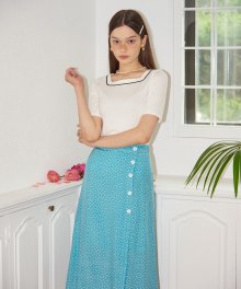 A line Midi Skirt_ Blue
