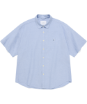 커버낫(COVERNAT) C 로고 옥스포드 하프 셔츠 라이트 블루