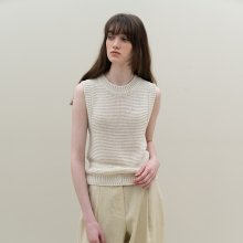 wave knit vest (cream)